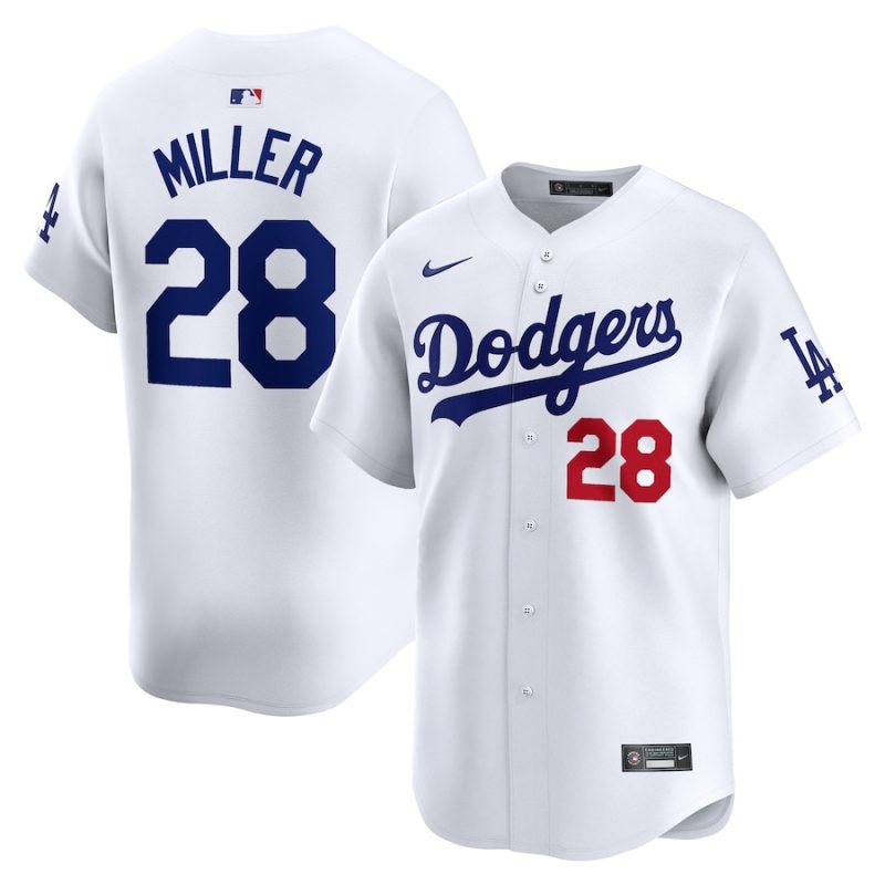 bobby miller 28 los angeles dodgers home limited player men jersey white