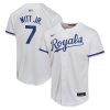 bobby witt jr 7 kansas city royals home game player youth jersey white