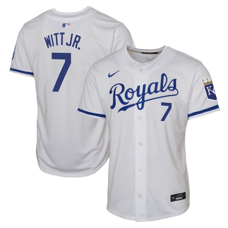 bobby witt jr 7 kansas city royals home limited player youth jersey white