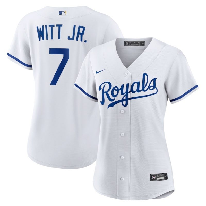 bobby witt jr 7 kansas city royals womens home player jersey white