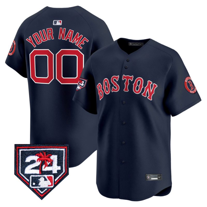 boston red sox 2024 spring training custom men jersey navy