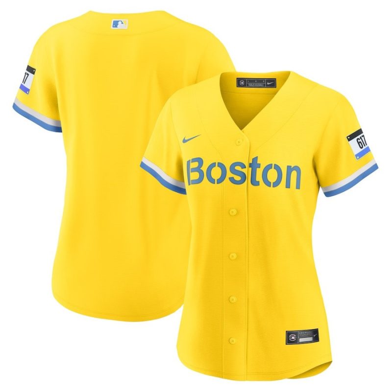 boston red sox womens city connect jersey gold light blue