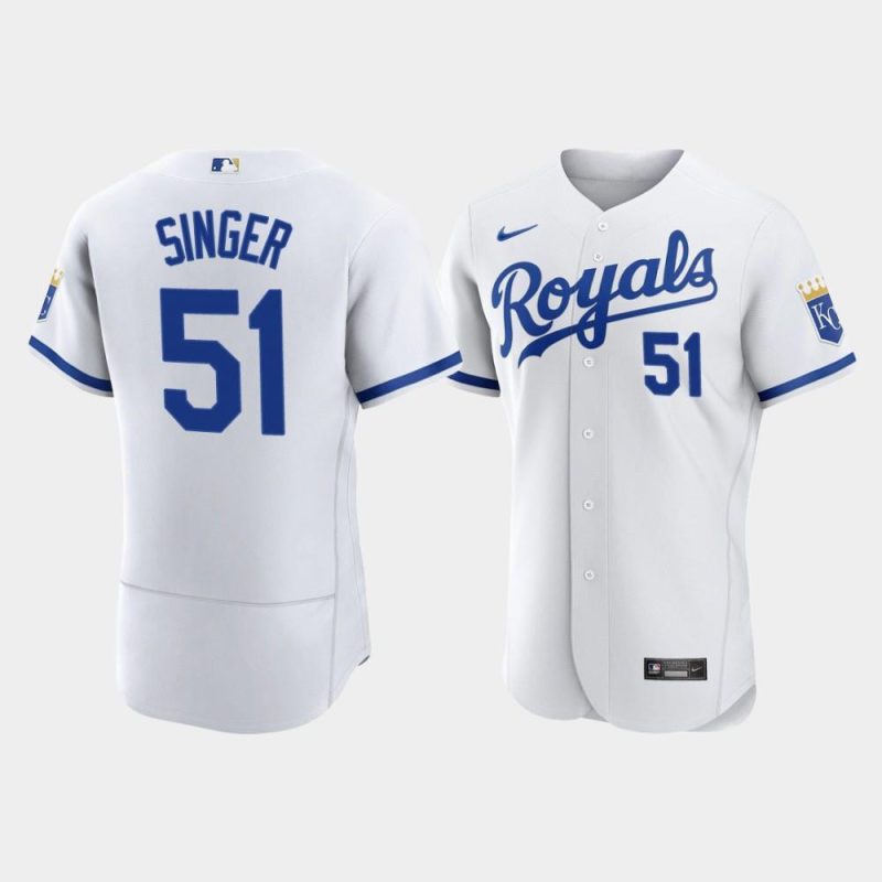 brady singer 51 kansas city royals mens 2022 home jersey white jersey