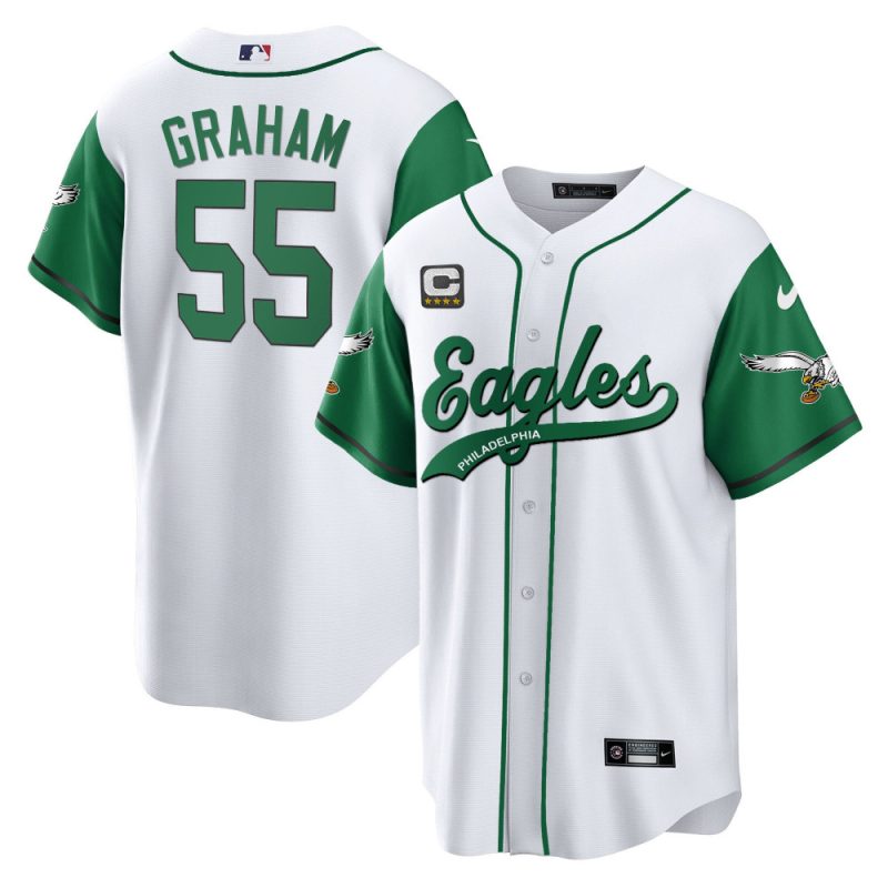 brandon graham 55 philadelphia eagles baseball men jersey kelly sleevers