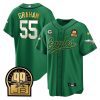 brandon graham 55 philadelphia eagles jerome brown retired patch baseball men jersey kelly green gold trim