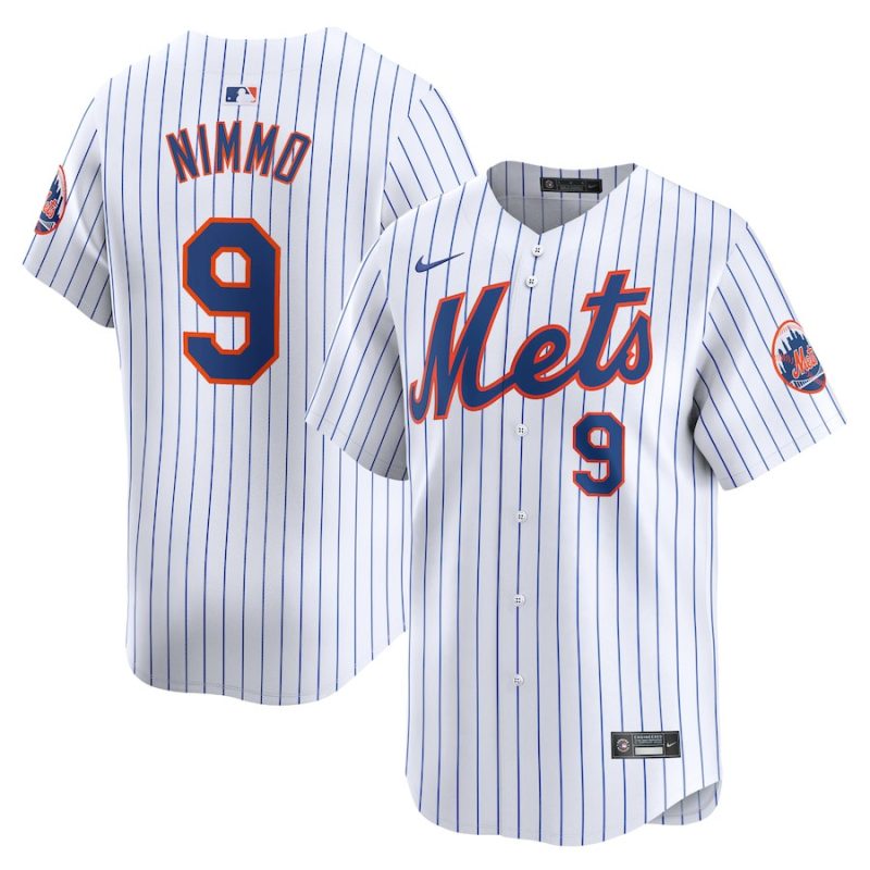 brandon nimmo 9 new york mets home limited player men jersey white