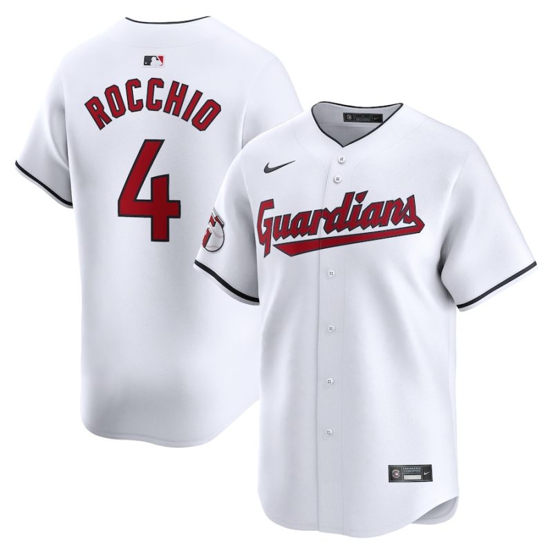 brayan rocchio 4 cleveland guardians home limited player men jersey white