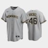 brewers 46 corey knebel road gray jersey jersey