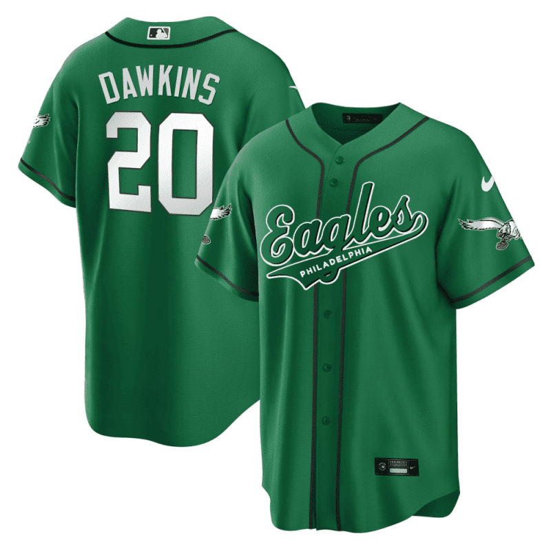 brian dawkins 20 philadelphia eagles baseball men jersey kelly green