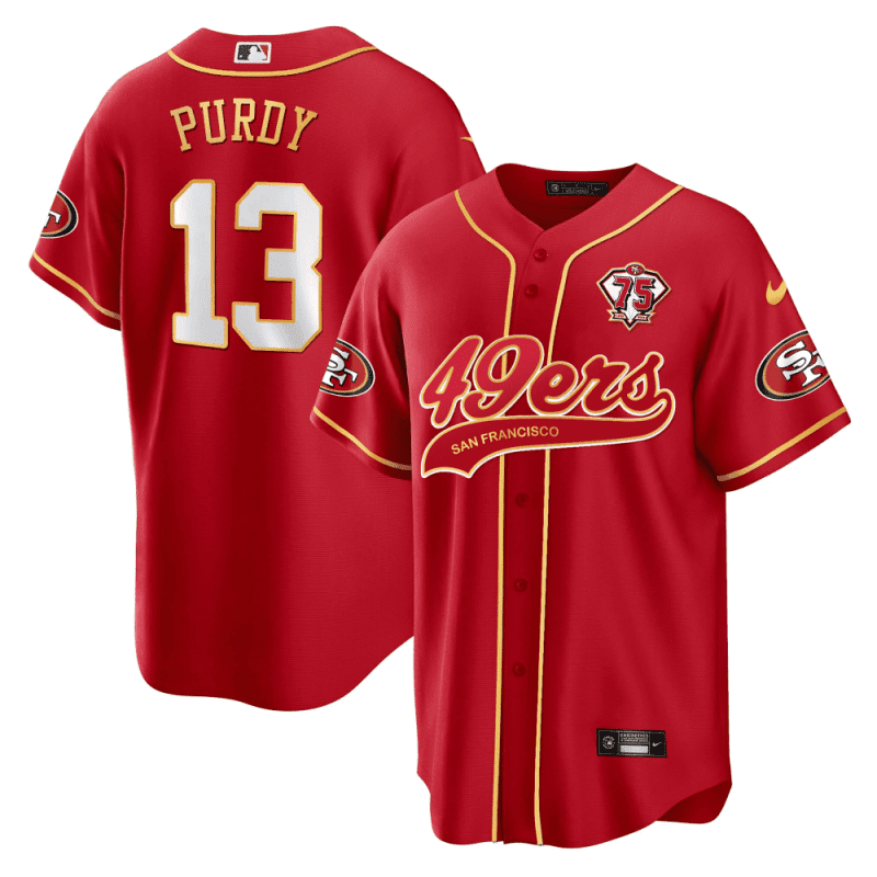 brock purdy 13 san francisco 49ers baseball men jersey red