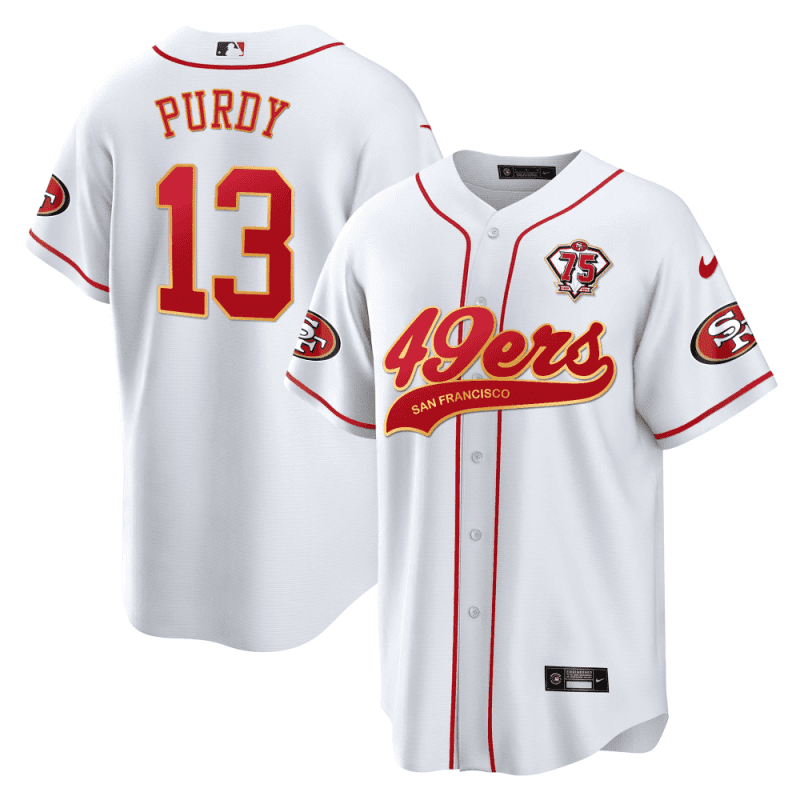 brock purdy 13 san francisco 49ers baseball men jersey white