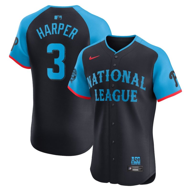 bryce harper 3 national league 2024 all star game elite player men jersey navy