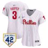 bryce harper 3 philadelphia phillies 2024 jackie robinson patch women jersey white