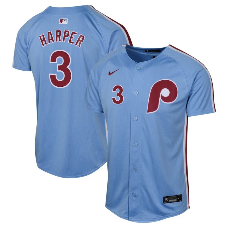 bryce harper 3 philadelphia phillies alternate limited youth jersey light blue