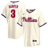 bryce harper 3 philadelphia phillies alternate men jersey cream