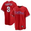 bryce harper 3 philadelphia phillies alternate men jersey red