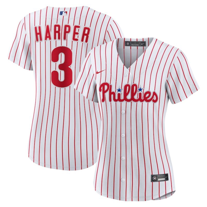 bryce harper 3 philadelphia phillies women home jersey white