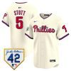 bryson stott 5 philadelphia phillies 2024 jackie robinson patch men jersey cream