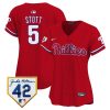 bryson stott 5 philadelphia phillies 2024 jackie robinson patch women jersey red