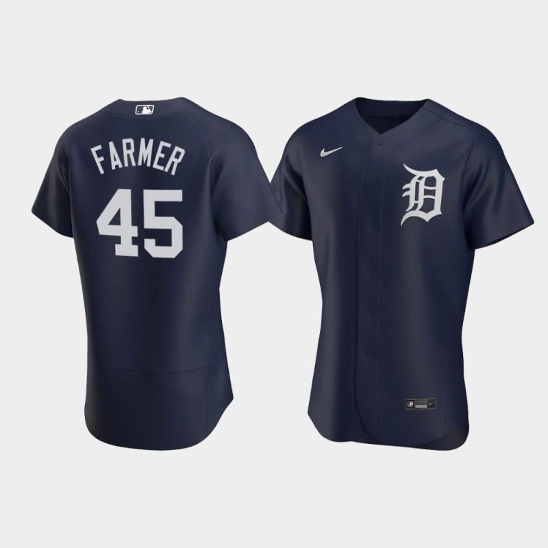 buck farmer 45 detroit tigers team logo navy alternate jersey jersey