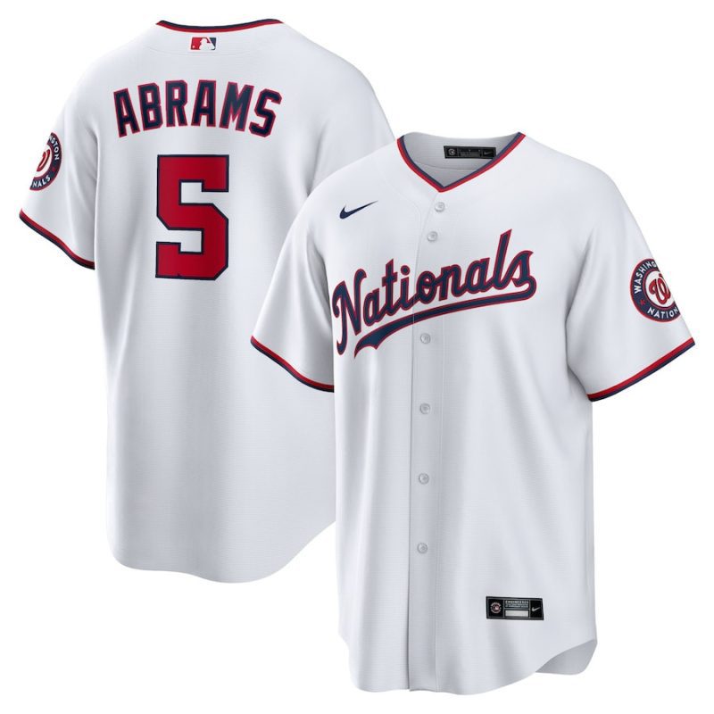 c j abrams 5 washington nationals home men jersey white