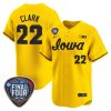 caitlin clark 22 iowa hawkeyes 2024 final four patch men jersey gold