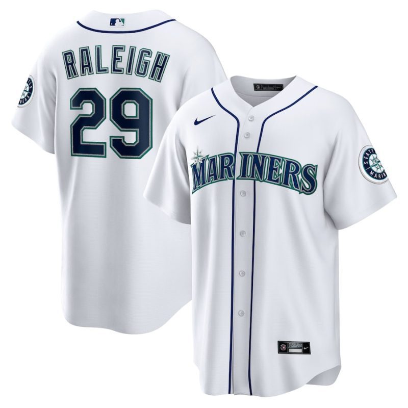 cal raleigh 29 seattle mariners home men jersey white