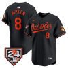 cal ripken 8 baltimore orioles 2024 spring training patch men jersey black