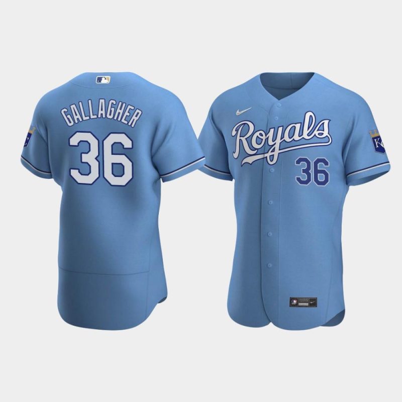 cam gallagher 36 kansas city royals light blue alternate jersey jersey