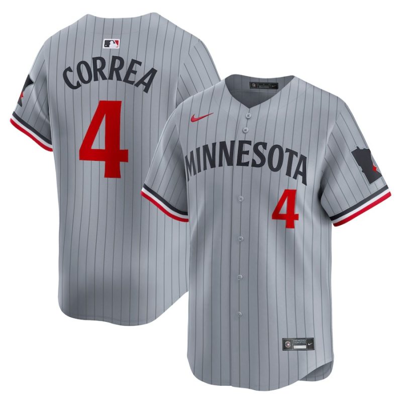 carlos correa 4 minnesota twins road limited men jersey gray