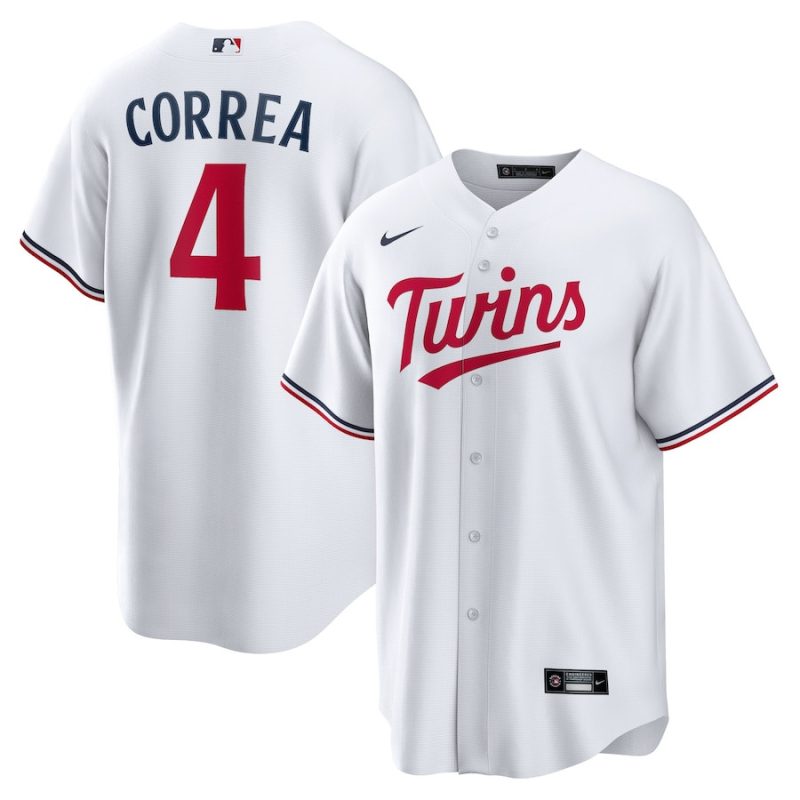 carlos correa 4 minnesota twins team logo home men jersey white