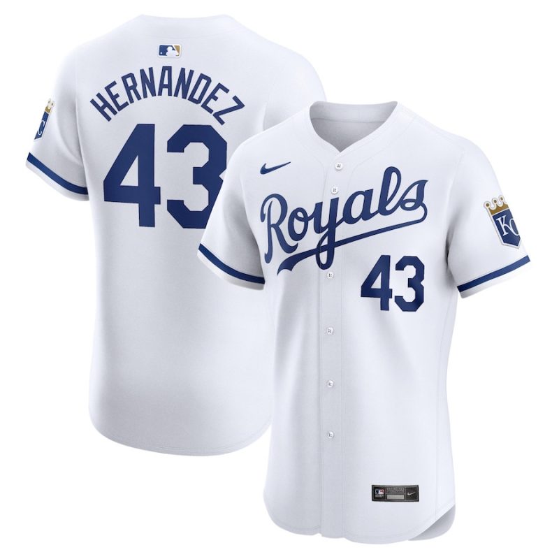 carlos hernandez 43 kansas city royals home elite player men jersey white