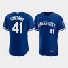 carlos santana 41 kansas city royals mens 2022 alternate jersey royal jersey