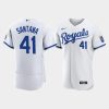 carlos santana 41 kansas city royals mens 2022 home jersey white jersey