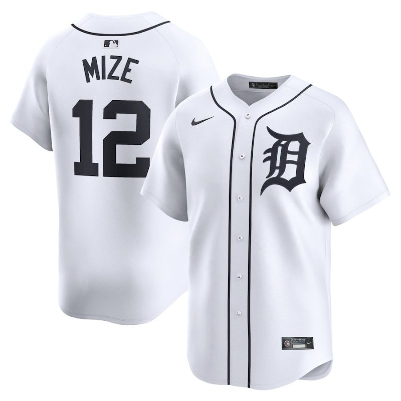 casey mize 12 detroit tigers home limited player men jersey white