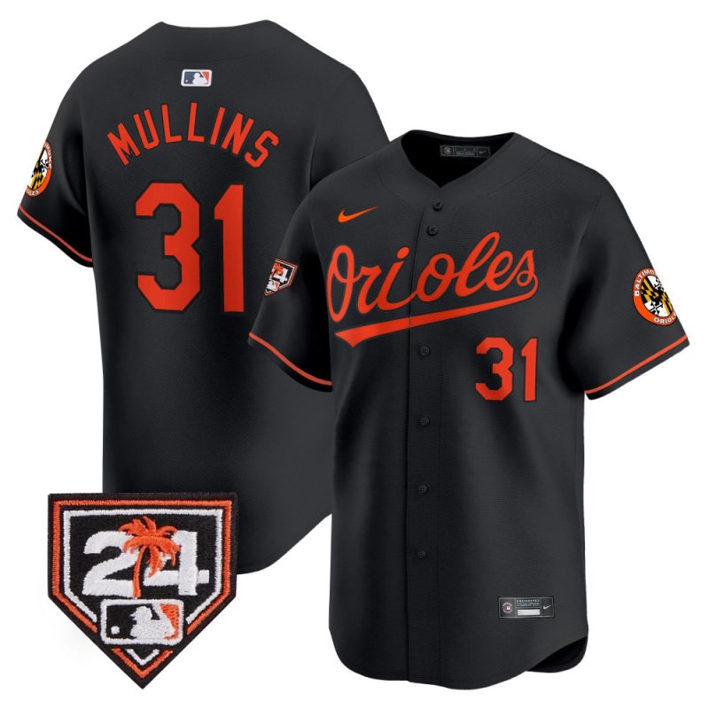 cedric mullins 31 baltimore orioles 2024 spring training patch men jersey black