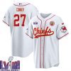 chamarri conner 27 kansas city chiefs super bowl lviii baseball men jersey white