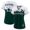 charlie blackmon 19 colorado rockies womens city connect player jersey white forest green