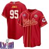 chris jones 95 kansas city chiefs super bowl lviii baseball men jersey red