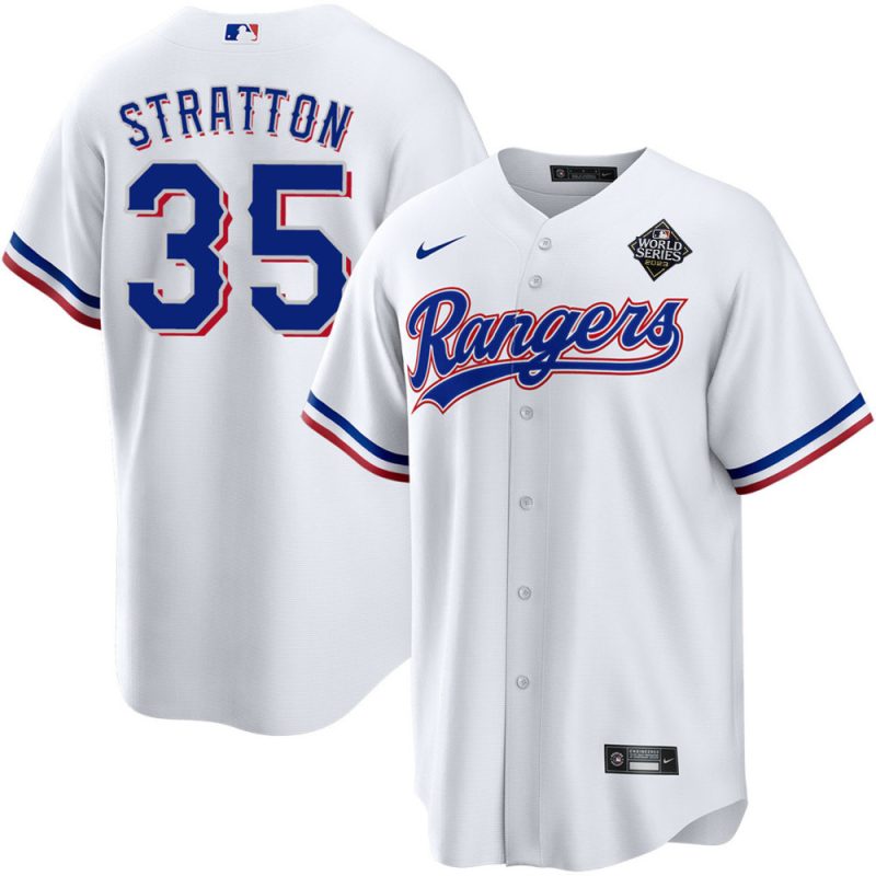 chris stratton 35 texas rangers 2023 world series stitched baseball jersey white