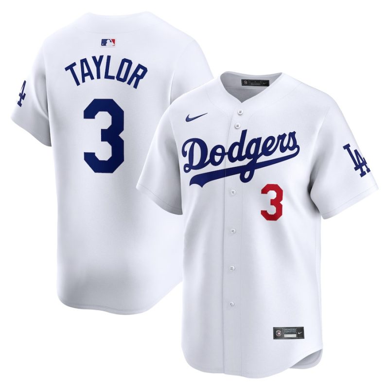 chris taylor 3 los angeles dodgers home limited men jersey white