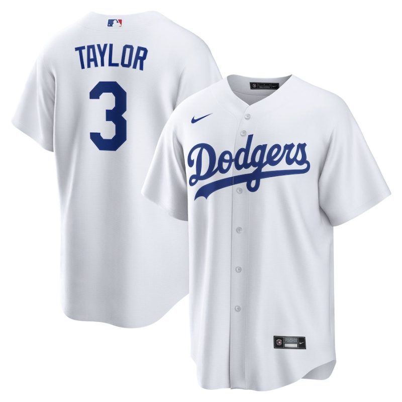 chris taylor 3 los angeles dodgers men jersey white