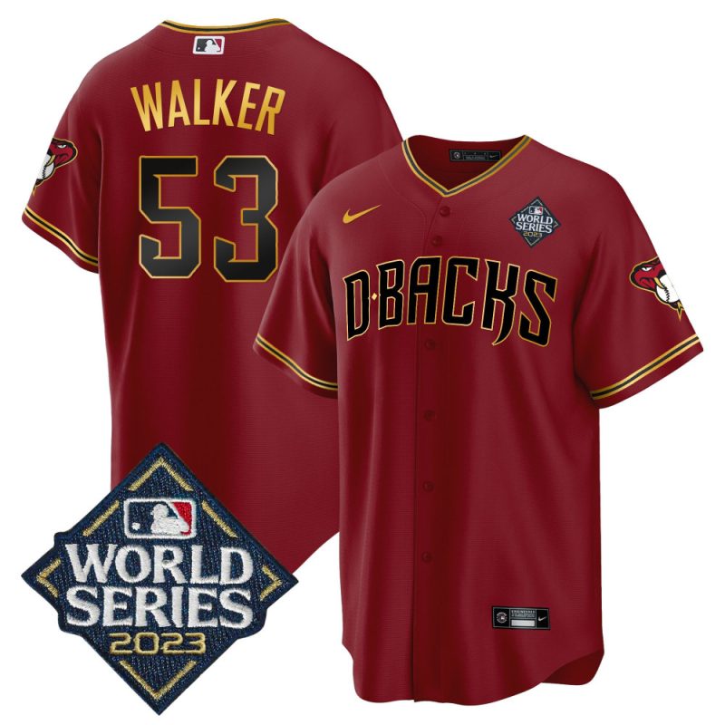 christian walker 53 arizona diamondbacks 2023 world series men jersey crimson gold