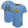 christian yelich 22 milwaukee brewers city connect limited youth jersey powder blue