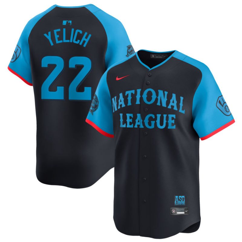 christian yelich 22 national league 2024 all star game limited player men jersey navy