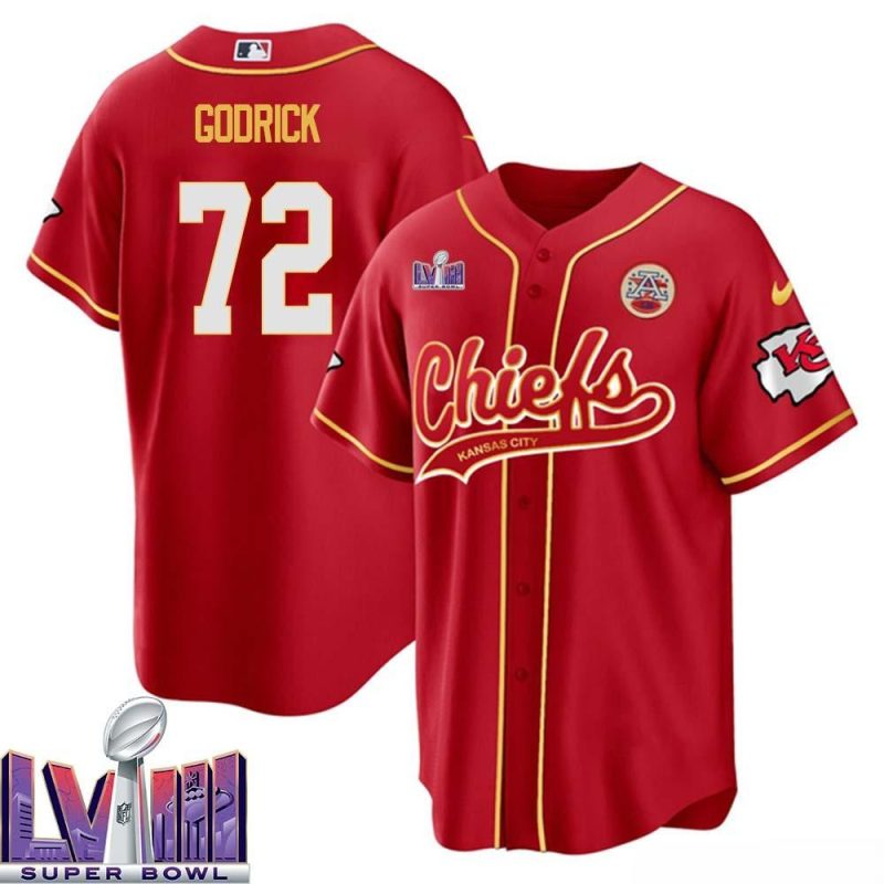 chukwuebuka jason godrick 72 kansas city chiefs super bowl lviii baseball men jersey red