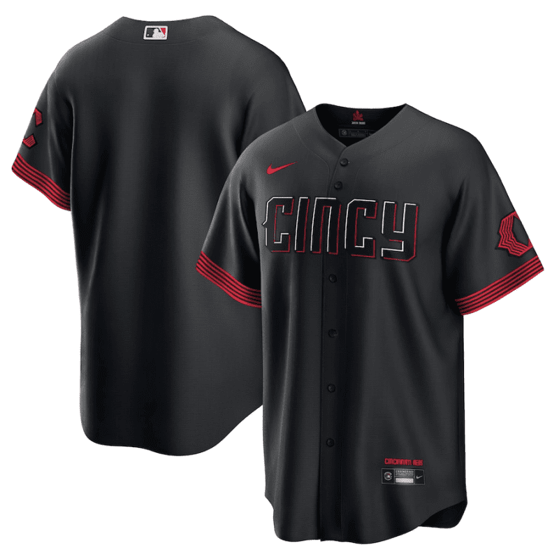 cincinnati reds 2023 city connect men jersey black