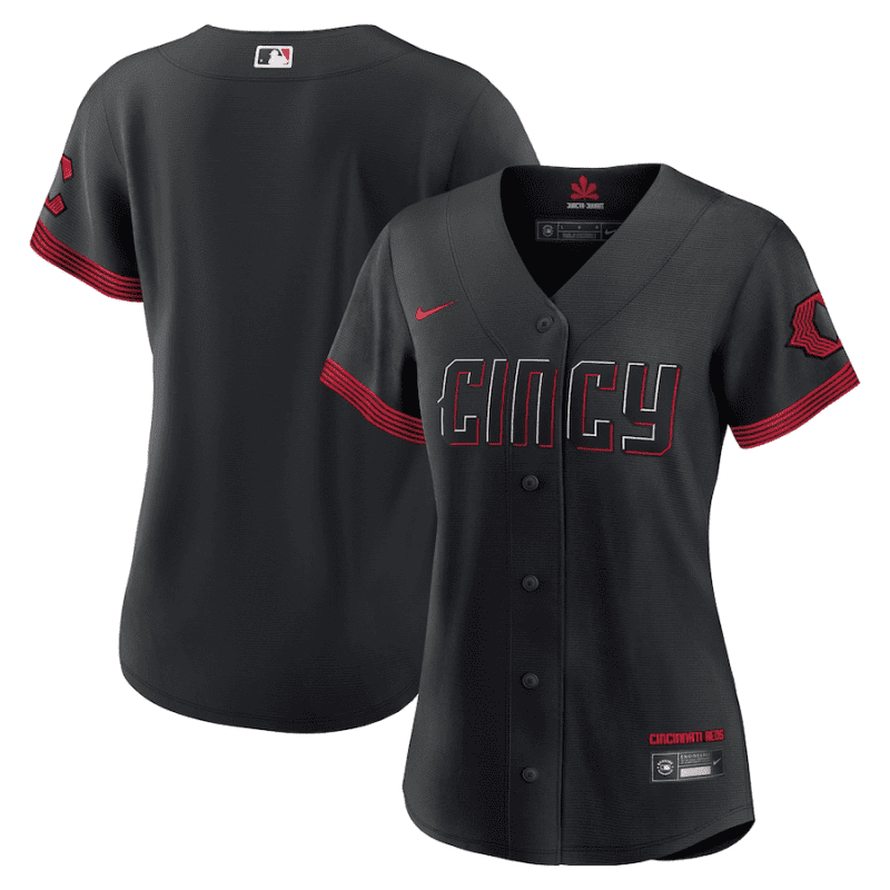 cincinnati reds women 2023 city connect jersey black