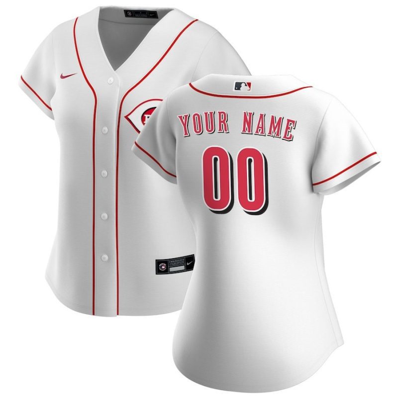 cincinnati reds womens home custom jersey white