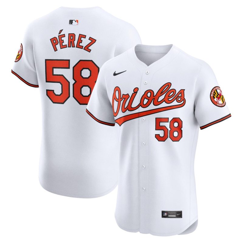 cionel perez 58 baltimore orioles home elite player men jersey white